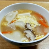 中華スープで水餃子‼